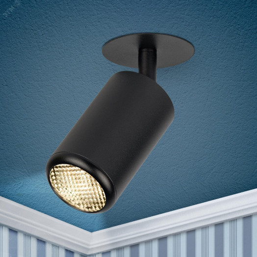 Светильник встраиваемый алюминиевый KL106 BK MR16 GU5.3 черный матовый