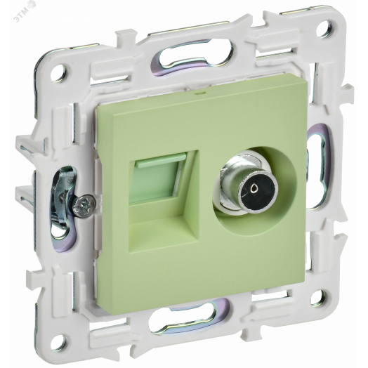 SKANDY Розетка двойная TV+RJ45 кат.5E SK-A14G мятный IEK