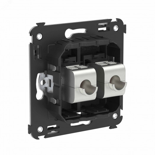 Avanti Компьютерная розетка RJ-45 без шторки в стену, кат.6 двойная экранированная,  Черный матовый