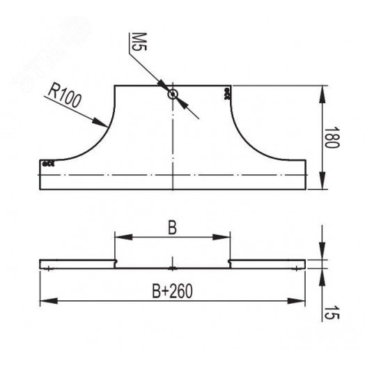 Крышка на ответвитель DL осн.200, цинк-ламельная в комплекте с метизами и пластинами PTCE