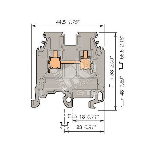 Клемма винтовая MA2.5/5.V0 2.5мм.кв. бежевая