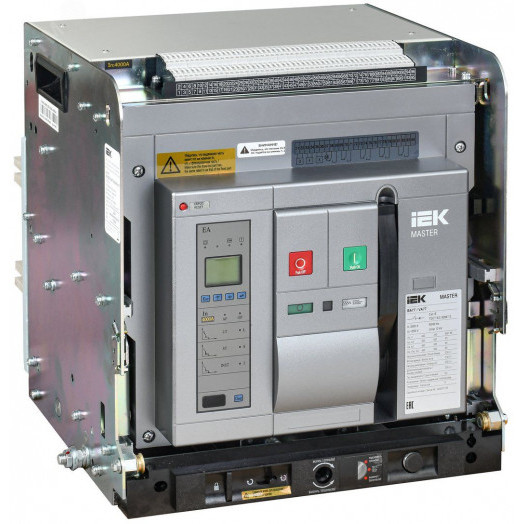 Воздушный автоматический выключатель переменного тока ВА77 выдвижного исполнения 3 полюса типоразмер F 100кА 2500А EA с набором аксессуаров: мотор привод катушка включения катушка отключения MASTER IEK