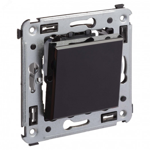 Avanti Инвертор одноклавишный в стену Черный      квадрат (Переключатель сх.7)