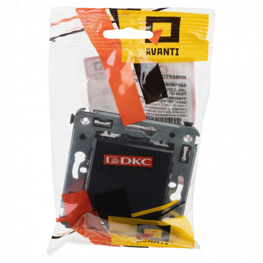 Avanti Инвертор одноклавишный в стену Черный      квадрат (Переключатель сх.7)