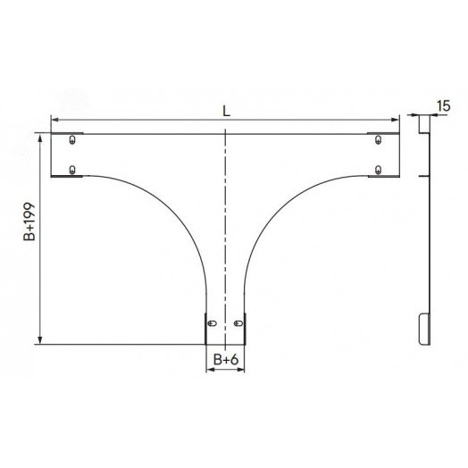 Крышка на ответвитель DPT Т-образный горизонтальный 35х300, в комплекте с крепежными элементами и соединительными пластинами, необходимыми для монтажа