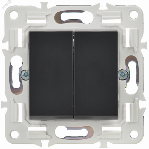 SKANDY Выключатель 2-клавишный проходной 10А SK-V05Bl черный IEK