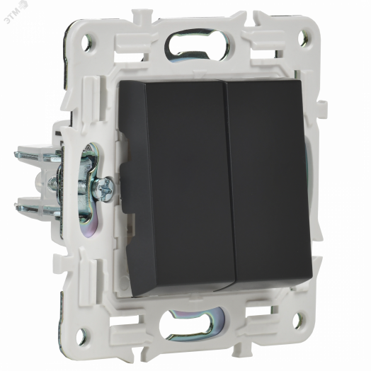 SKANDY Выключатель 2-клавишный проходной 10А SK-V05Bl черный IEK