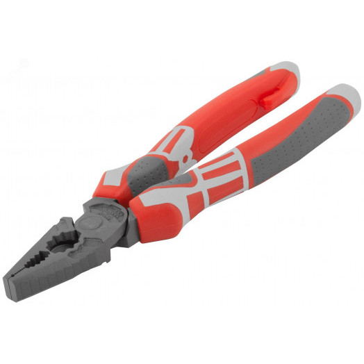 Плоскогубцы комбинированные ''Эталон'', CrV сталь, ребра жесткости на губках, тефлоновое покрытие, 3К прорезиненные ручки 200 мм