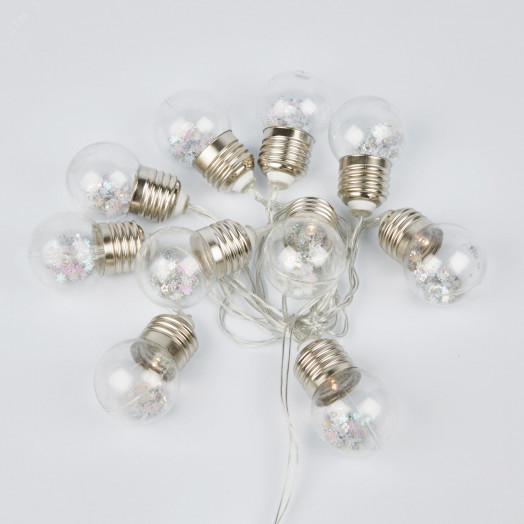 Гирлянда светодиодная Лампочки ретро на батарейках 3AA (не в/к) 18м 10 светодиодов Теплый белый свет ULD-S1800-010/STB/3AA WARM WHITE IP20 RETRO BULBS