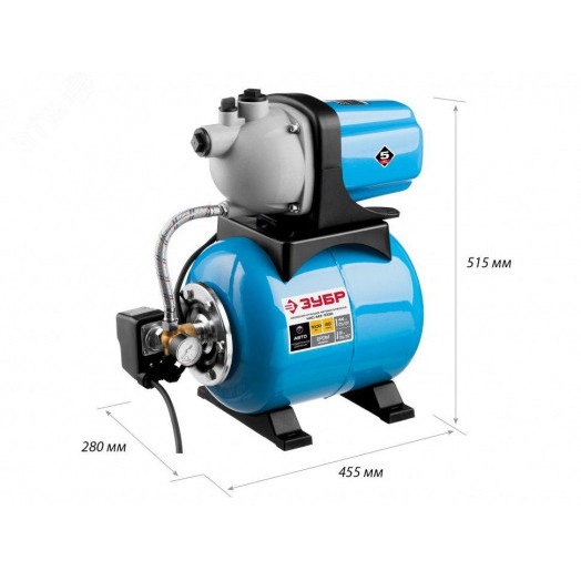 Насосная станция автоматическая НАС-М3-1000 ЗУБР, бак 20 л, 1000 Вт