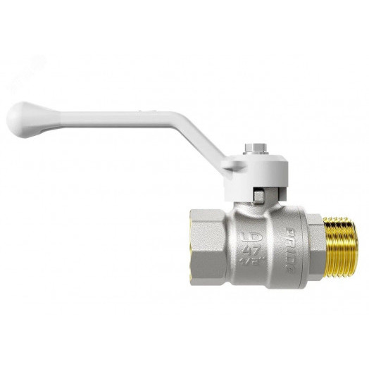 Кран шаровой 11б27п1 Ду20 Ру40 (3/4') ВН белая ручка рычаг