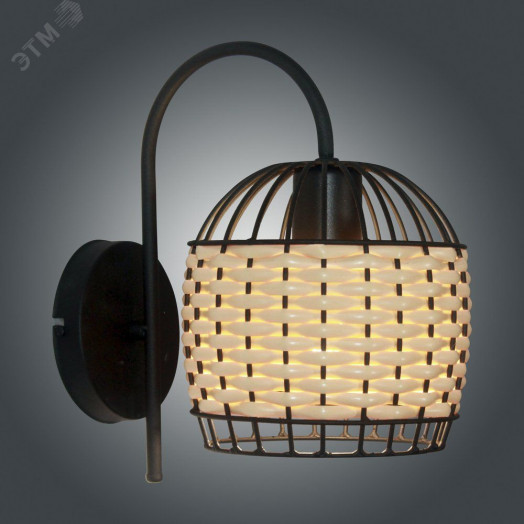 Светильник Кантри 511 черн.муар НББ 01-60-175 ИМ настенный оплетенный