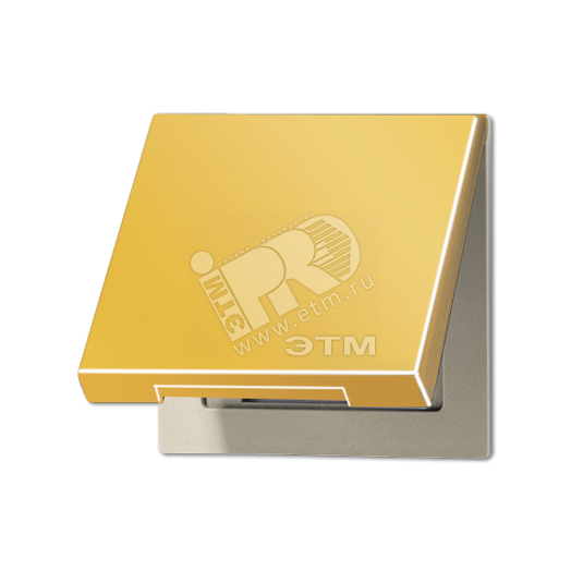 Крышка откидная для штепсельных розеток с платой 50?50 мм  металл цвета золота
