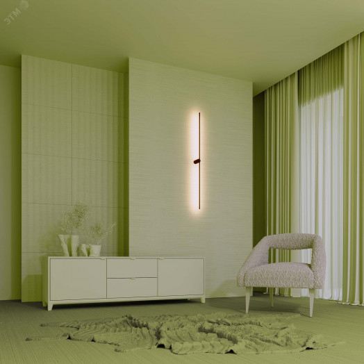 Светильник SP-VINCI-M-S1200x55-12W Warm3000 (BK, 110 deg, 230V) (, IP20 Металл, 3 года)