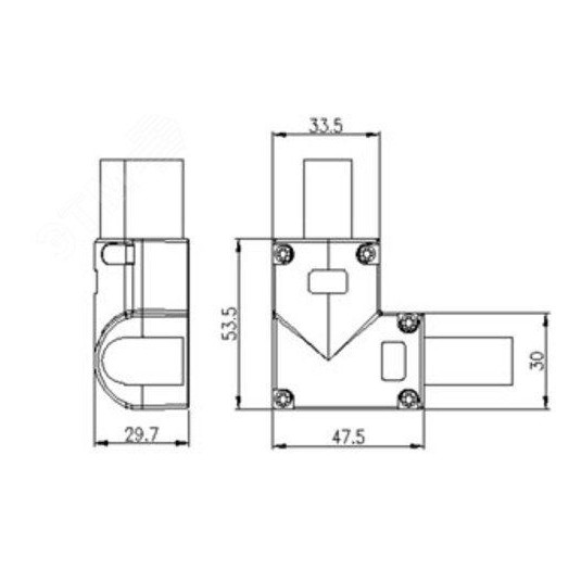 Соединитель угловой ARL-CLEAR-U15-90 (26x15mm) (ARL, Металл)