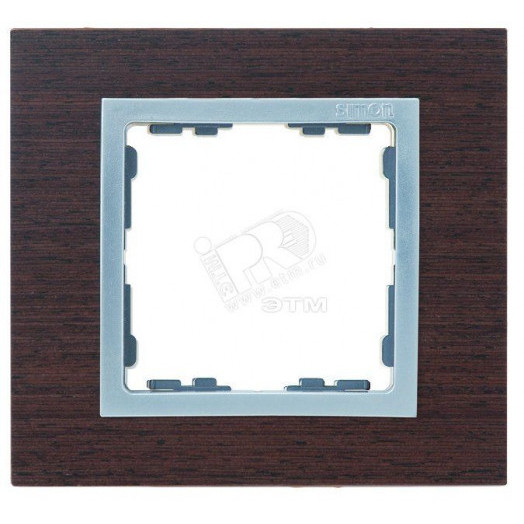 Рамка на 2 поста, S82N, венге - алюминий (дерево)