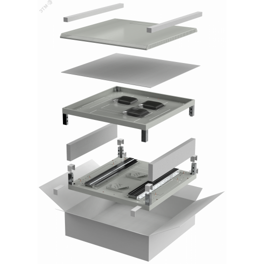 Комплект основание и крыша 800х800мм шкафа 18-27U LINEA N сер.