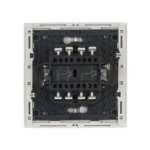 FORTE&PIANO Выключатель 2-клавишный проходной с индикацией 10А FP208 белый IEK