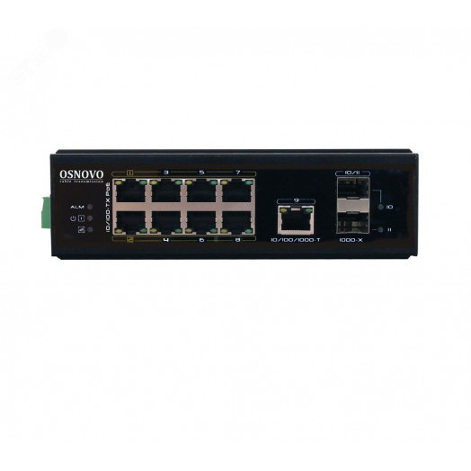 Коммутатор неуправляемый 8 портов RJ45/SFP 10 100 Мб/с PoE 300Вт