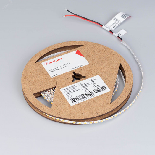 Лента UL-A140-3.5mm 24V Warm2700 (6 W/m, IP20, 2835, 5m) (Arlight, узкая)