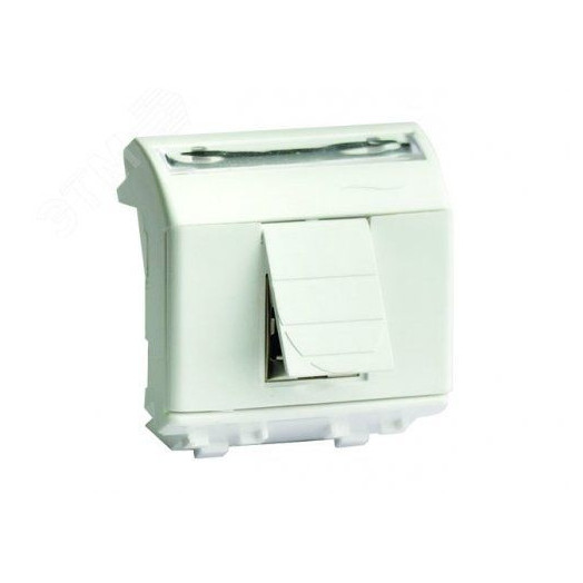 Розетка компьютерная RJ45 категория 6 экран Brava слоновая кость 2 модуля