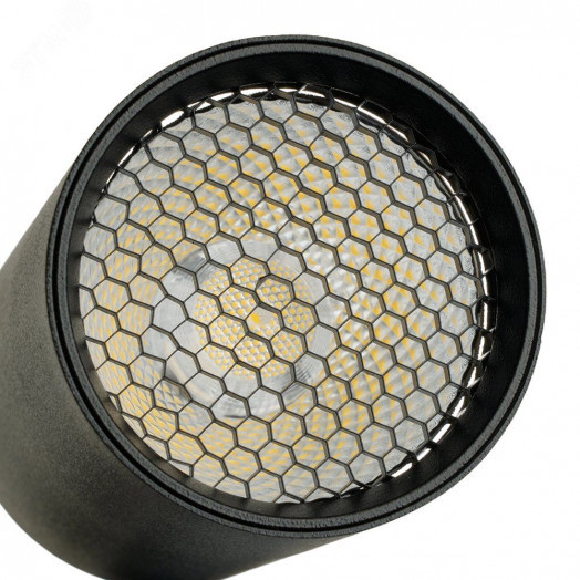 Светильник светодиодный трековый на шинопровод ДПО-10w 4000К 800Лм черный с антибликовой решеткой