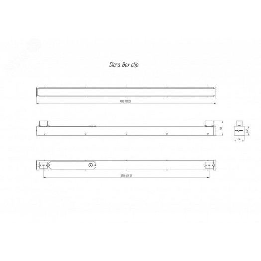 Светильник ДПО-30Вт Diora Box SE 30/3000 opal 5K Black clip А-1500