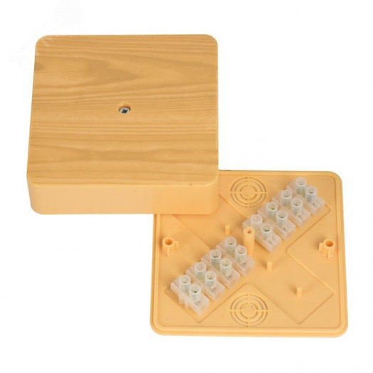 Коробка разветвительная КМР-030-032кг 100х100х25 с клеммником светлое дерево PROxima