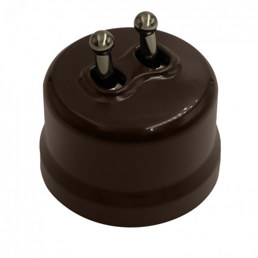 Выключатель Лизетта 2-кл., пластик, цвет Коричневый, Бронза (тумблерный)