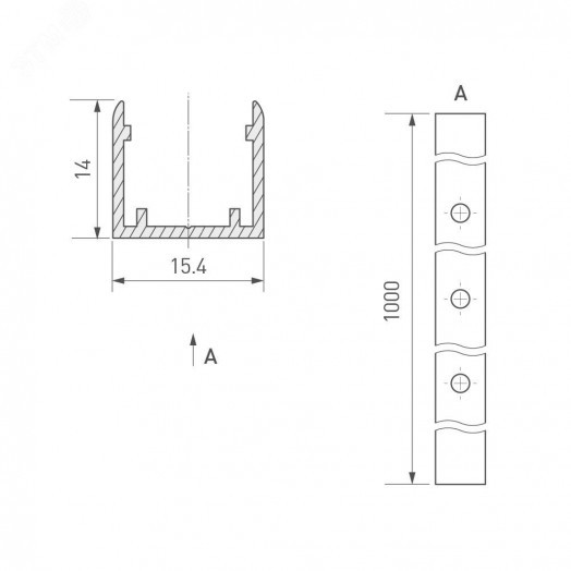 Профиль ARL-MOONLIGHT-1213-1000 ANOD (ARL, Алюминий)