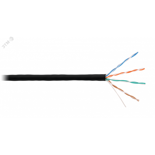 Кабель U/UTP 4 пары, Кат.5e, одножильный, медный, 0,50мм, внутренний, LSZH, фиолетовый, 305м