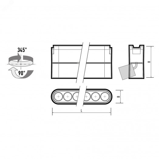 Светильник трековый светодиодный низковольтный ДПО16 1306R 6W 3000K spot 36° черныйIP20 Jazzway