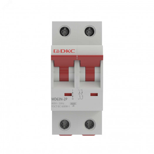 Выключатель автоматический двухполюсный 25А C 6кА MD63N-2PC25 DKC