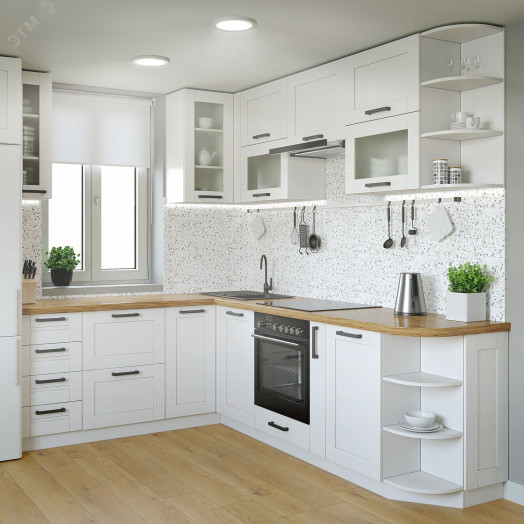 Светильник светодиодный ДВО 12 Вт 4000К 1000 лм 170-260В IP20 D145х26мм монт d120мм Пластик Elementary Gauss