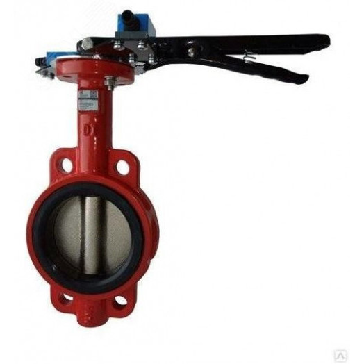 Затвор дисковый поворотный межфланцевый 017W DN 50 (КРАСНЫЙ) ч/ч с устройством контроля положения открыто/закрыто IP21
