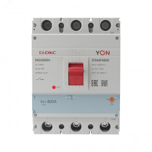 Автоматический выключатель YON MGS800 3P 640-800A 75kA