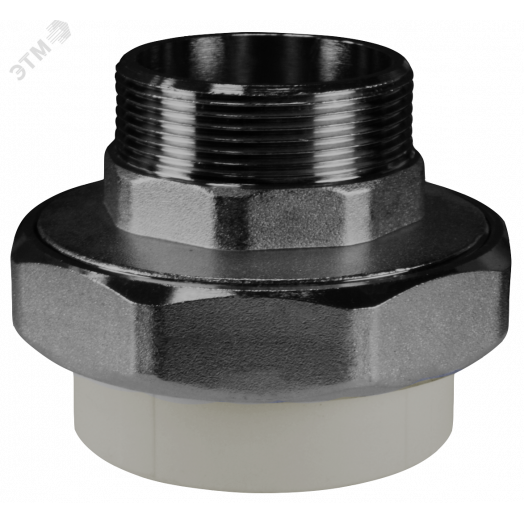 Муфта комб.разъём. (американка) с наружной резьбой 32x1 (60/15) СЕРАЯ