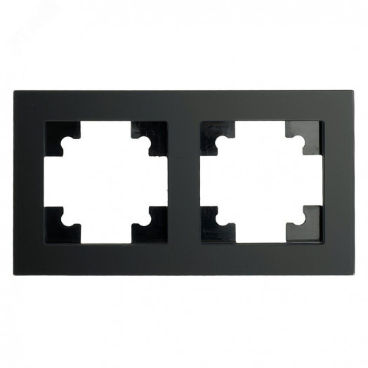 Рамка 2-местная, стекло, серия Катрин, GFR00-7002-05, черный