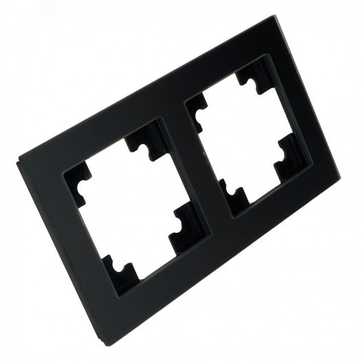 Рамка 2-местная, стекло, серия Катрин, GFR00-7002-05, черный