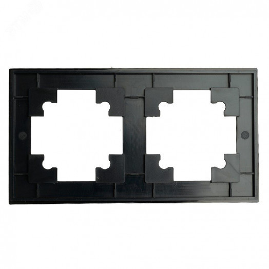 Рамка 2-местная, стекло, серия Катрин, GFR00-7002-05, черный