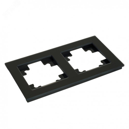 Рамка 2-местная, стекло, серия Катрин, GFR00-7002-05, черный