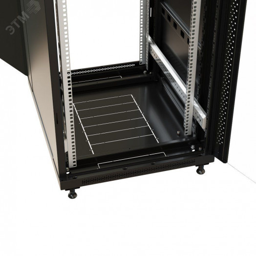 Шкаф напольный 19-дюймовый 32U 1610х600х1000 мм ВхШхГ перед. стекл дверь с перфорированными бок. зад. дверь сплошная черный