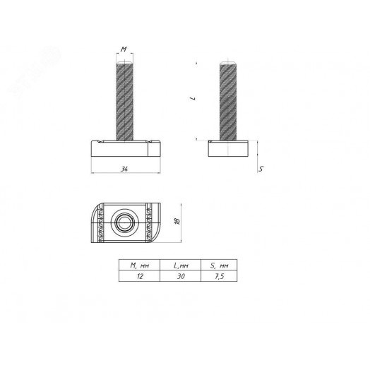 STRUT-Т-болт М12х30