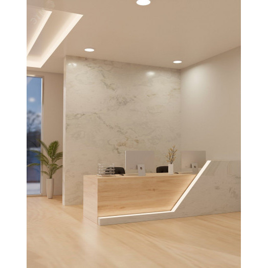 Светильник светодиодный встраиваемый ДВО 1620 со стеклом круг 6Вт 3000К IP20