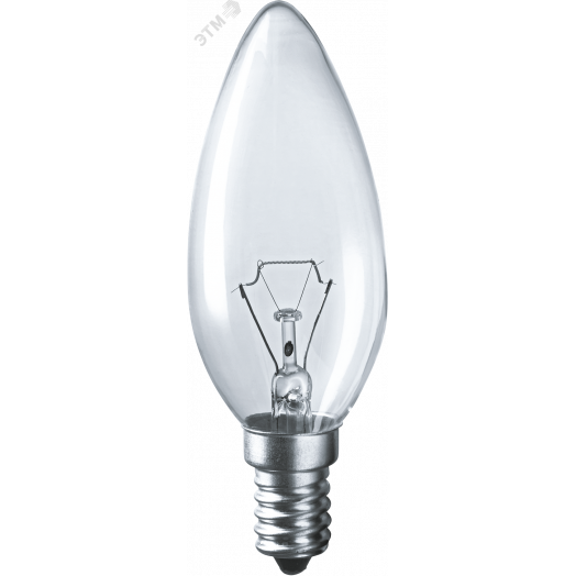 Лампа накаливания декоративная ДС 60вт B35 230в Е14 (свеча)