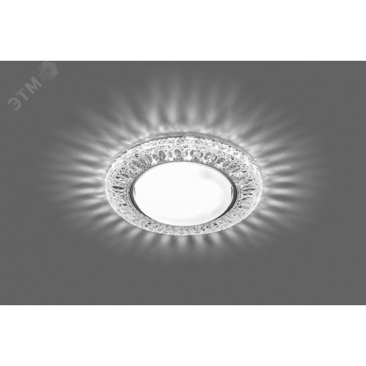 Светильник ДВО-15w GX53 без лампы со светодиодной подсветкой 4000К хром с прозрачным стеклом