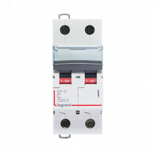 Выключатель автоматический двухполюсный 1А C DX3-E 6kA/6kА