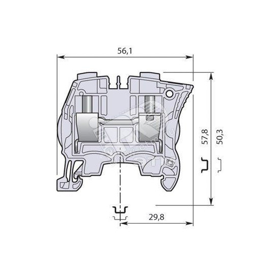 Клемма винтовая 16мм.кв. серая ZS16