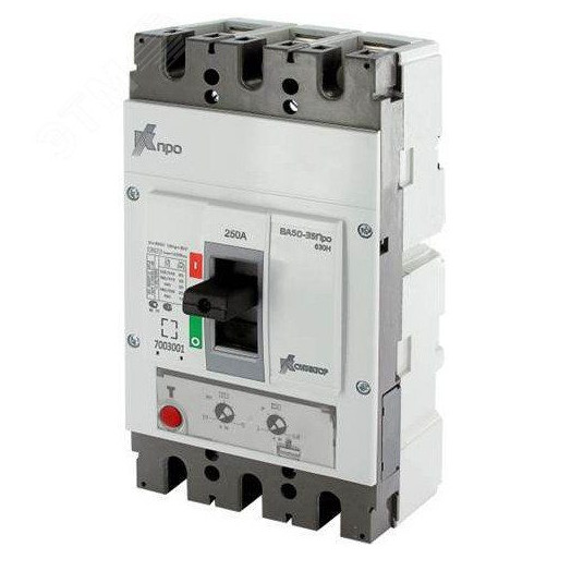 Выключатель автоматический трехполюсный ВА50-39Про 250A 36кА регулировка 0.8-1In