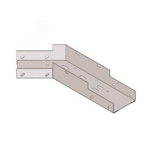 Лоток угловой замковый перфорированный КГЗ 100х100-135 УТ1,5 поворот на 135, оцинкованный лист(толщина покрытия 10 -18мкм,) S1,6
